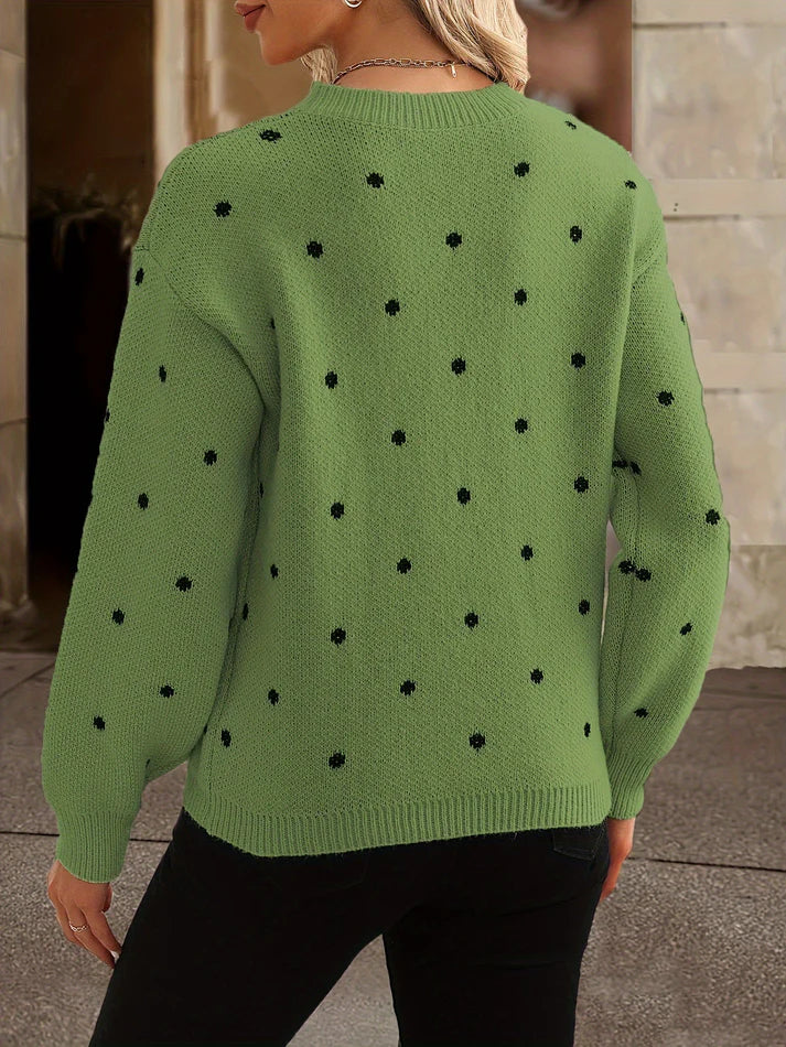 Casual Polka Dot Gebreide Trui | Amanda Trui