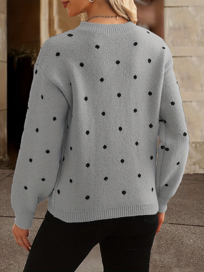 Casual Polka Dot Gebreide Trui | Amanda Trui