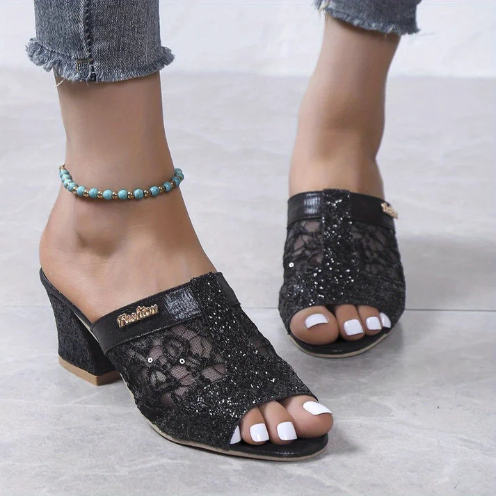 Glitter Sandalen met Hak | Valena hak