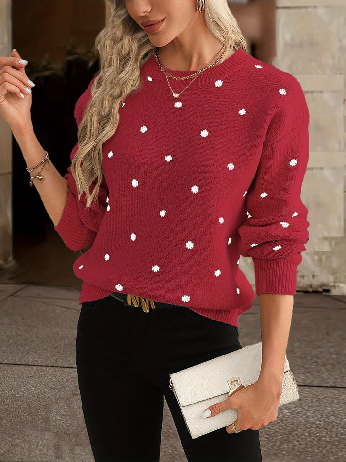 Casual Polka Dot Gebreide Trui | Amanda Trui