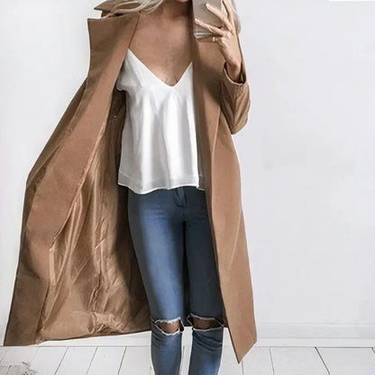 Vrouwen Lange Trench Coat | Arina jas