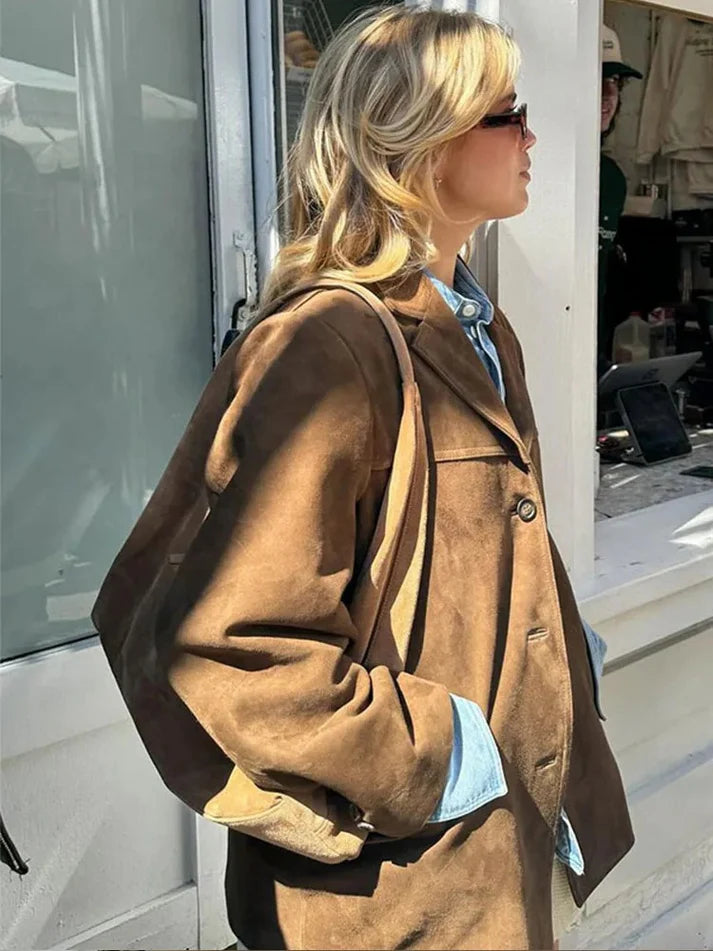 Oversized Suede Trench Coat | Benet Jas