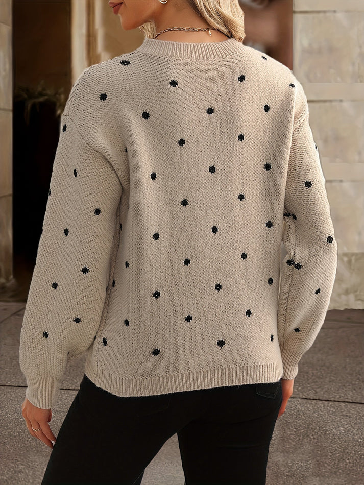 Casual Polka Dot Gebreide Trui | Amanda Trui