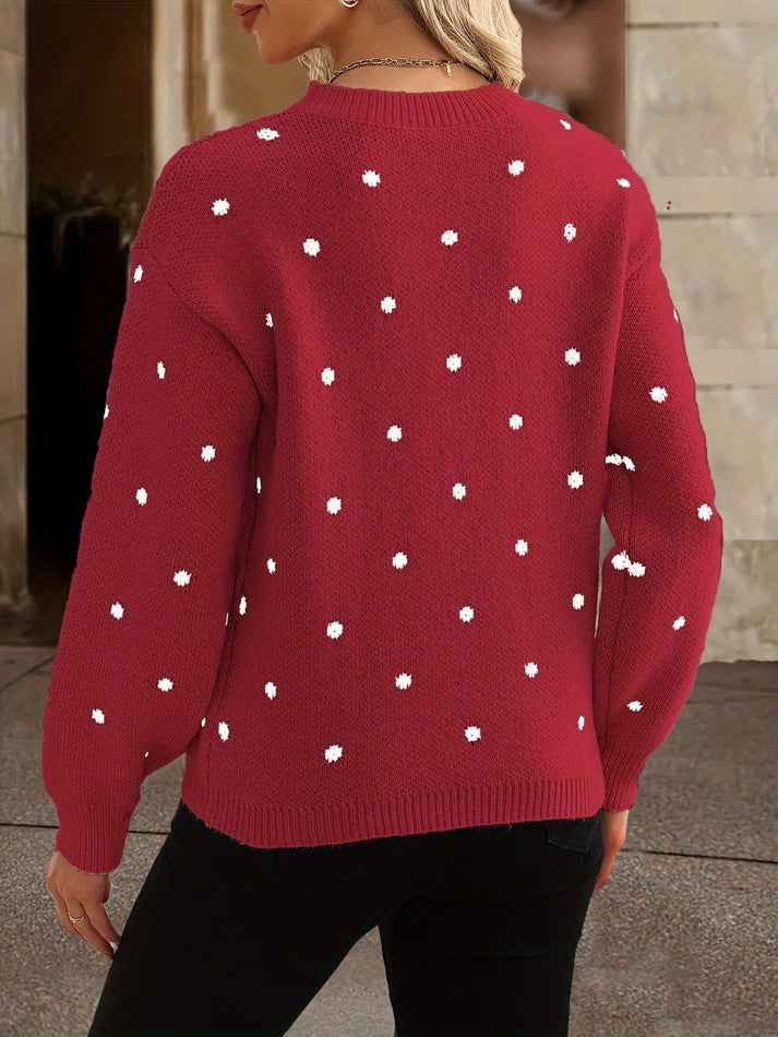 Casual Polka Dot Gebreide Trui | Amanda Trui