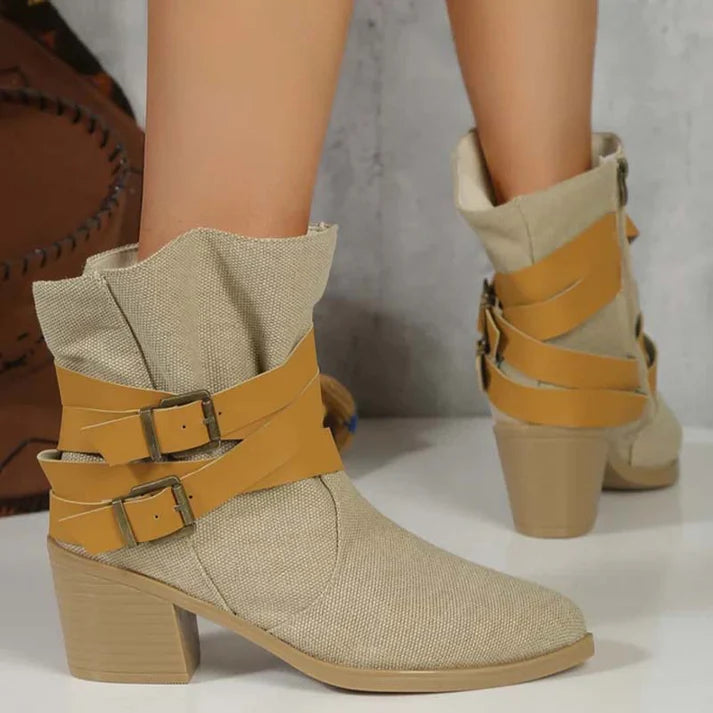 Vintage Chunky Heel Laarzen | Xiyana Laarzen