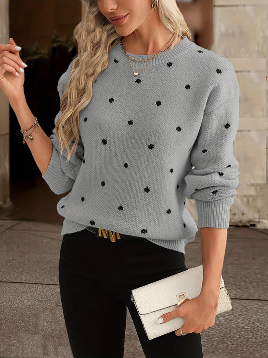 Casual Polka Dot Gebreide Trui | Amanda Trui