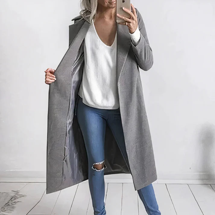 Vrouwen Lange Trench Coat | Arina jas