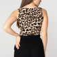 Leopard Print Top met Ronde Hals | Mia