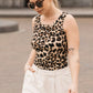 Leopard Print Top met Ronde Hals | Mia