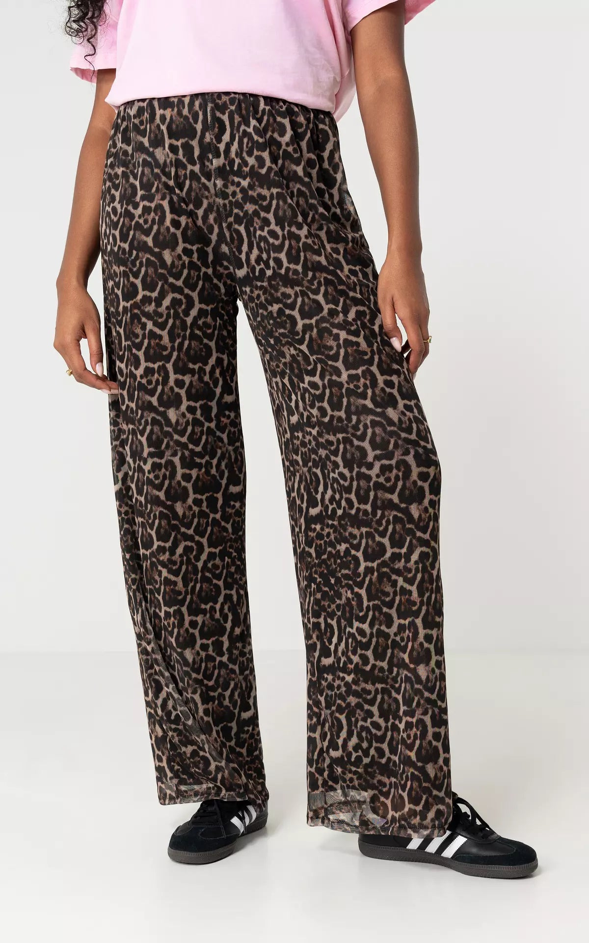 Mesh Broek met Leopard Print | Samantha