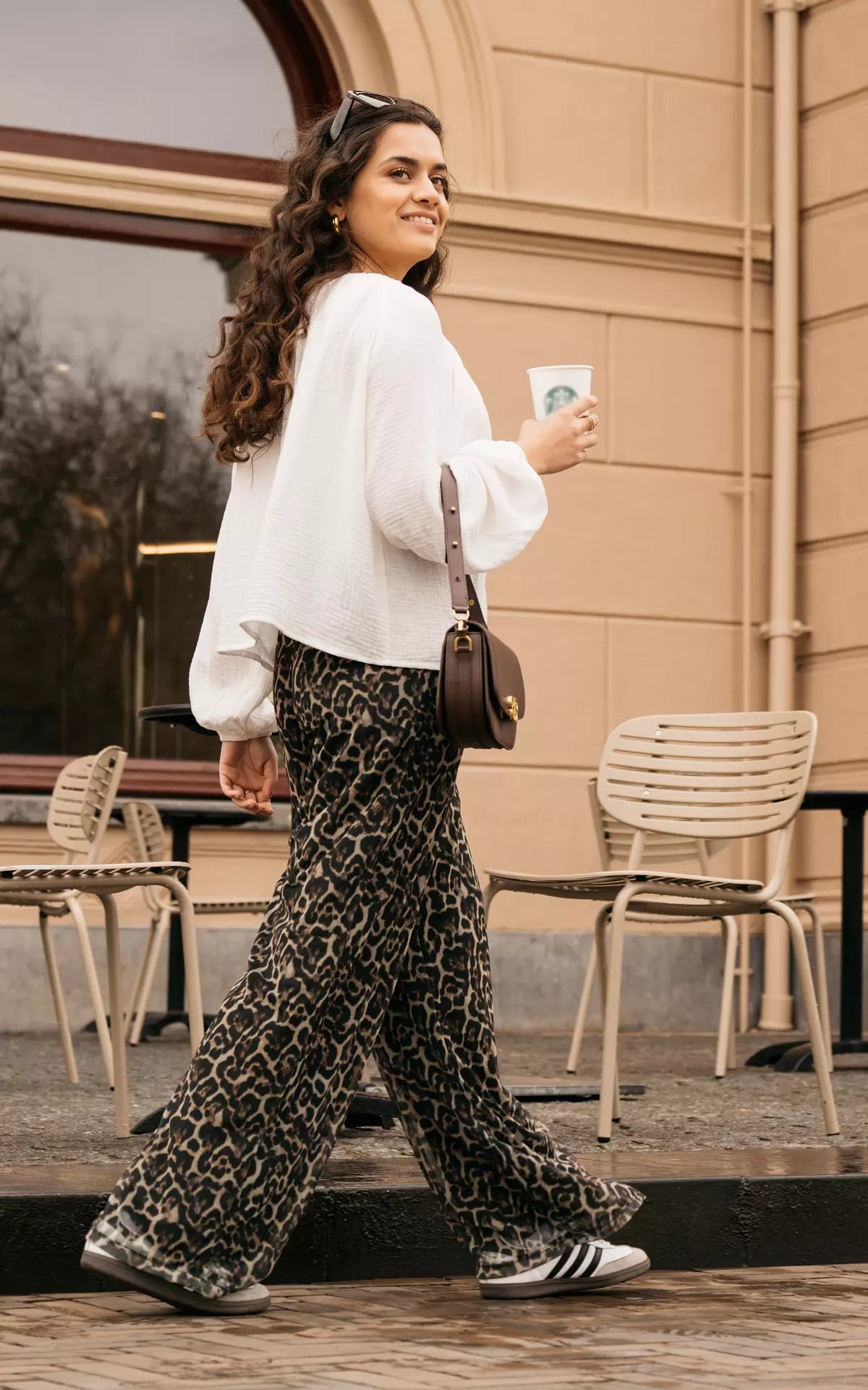 Mesh Broek met Leopard Print | Samantha