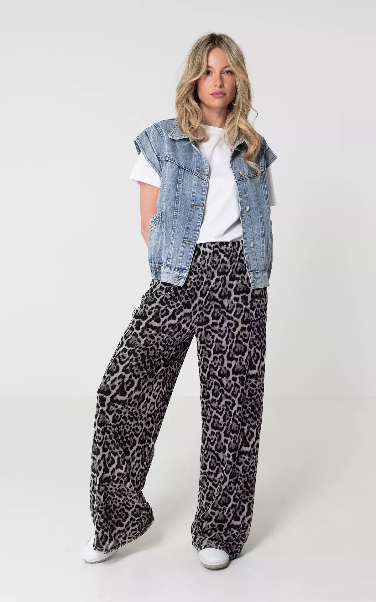 Mesh Broek met Leopard Print | Samantha