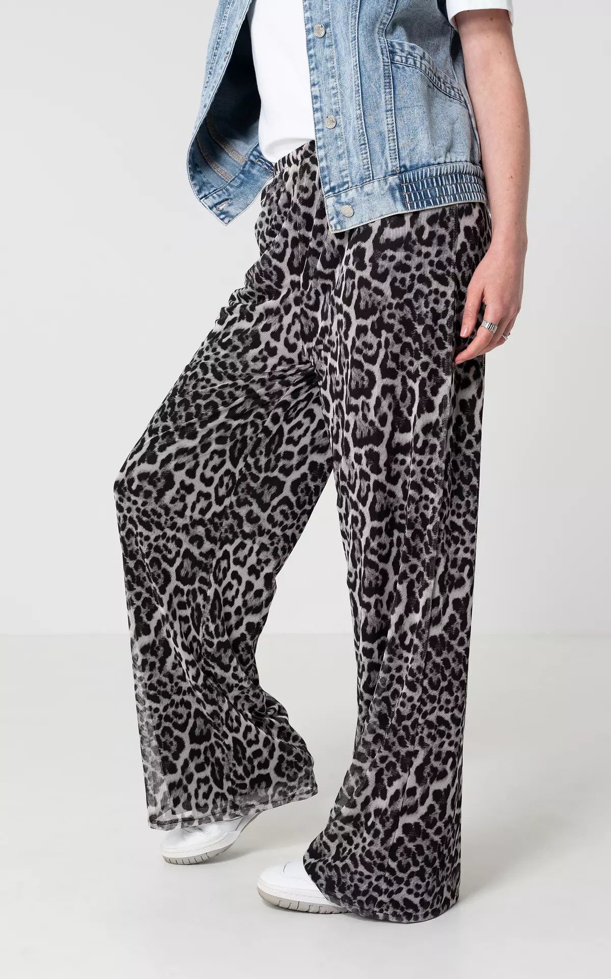 Mesh Broek met Leopard Print | Samantha