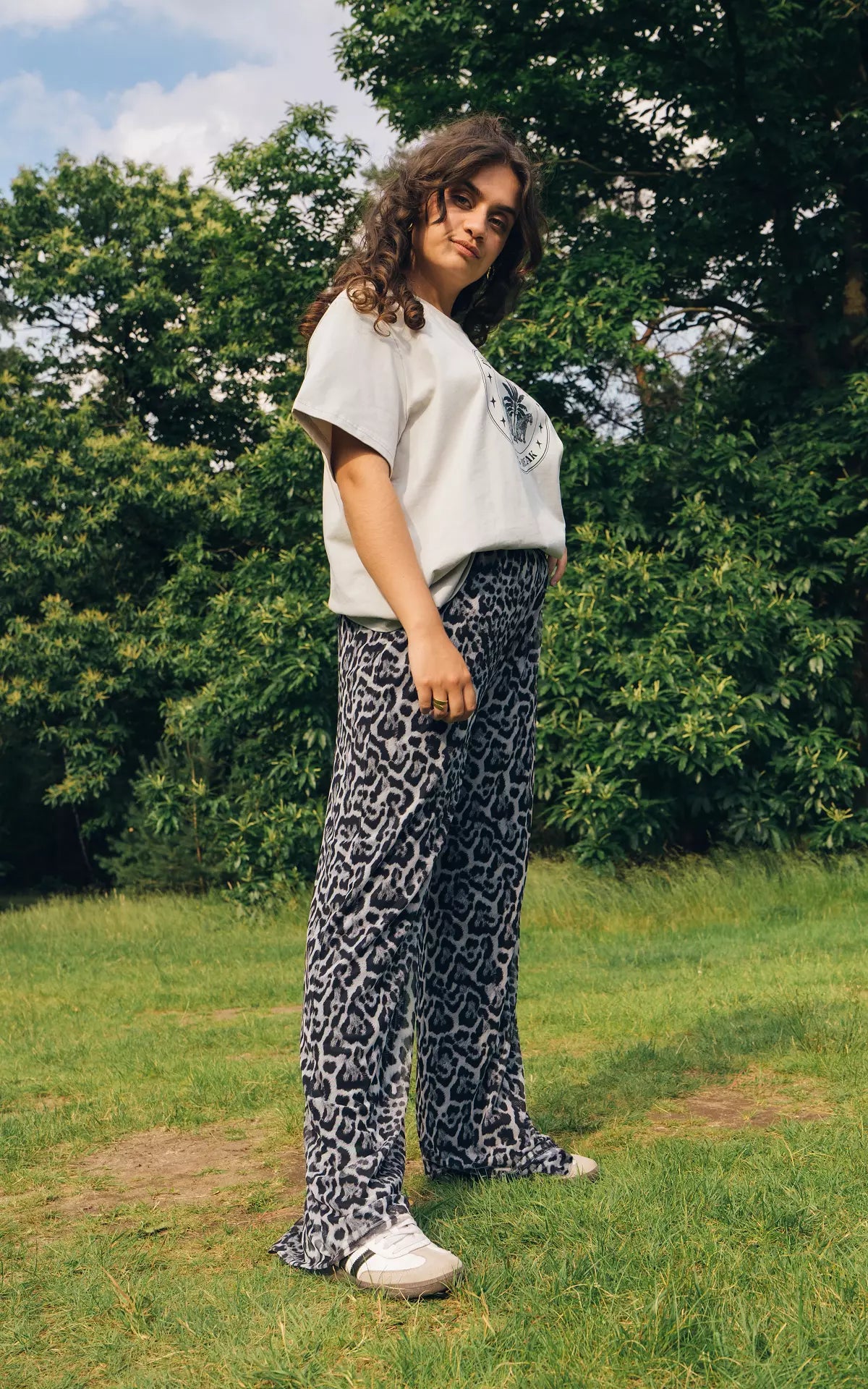 Mesh Broek met Leopard Print | Samantha