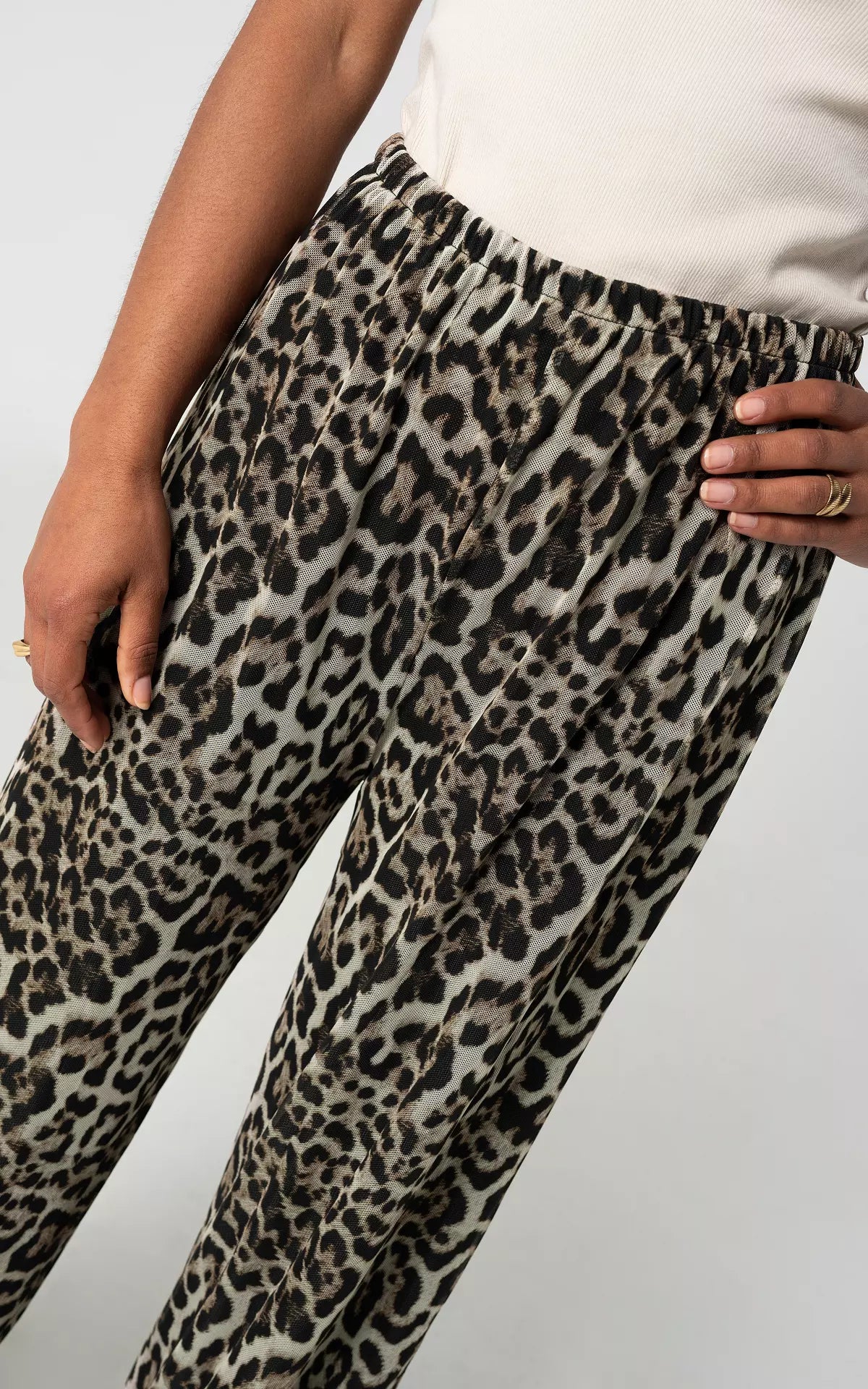 Mesh Broek met Leopard Print | Samantha