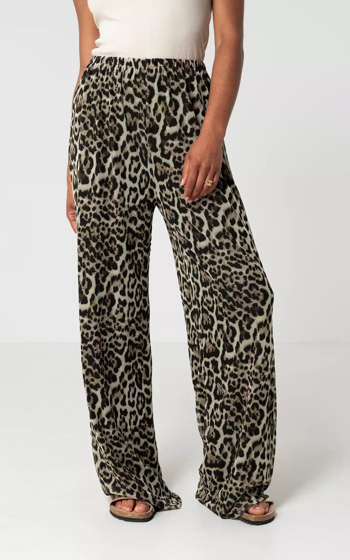 Mesh Broek met Leopard Print | Samantha