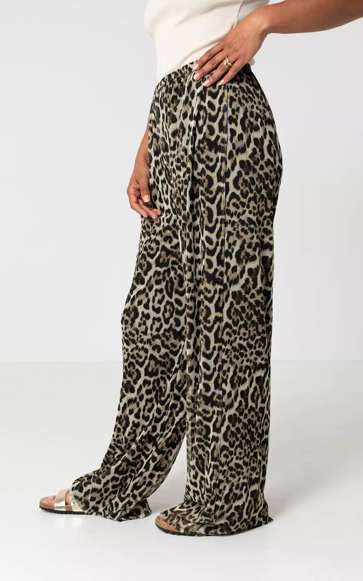 Mesh Broek met Leopard Print | Samantha