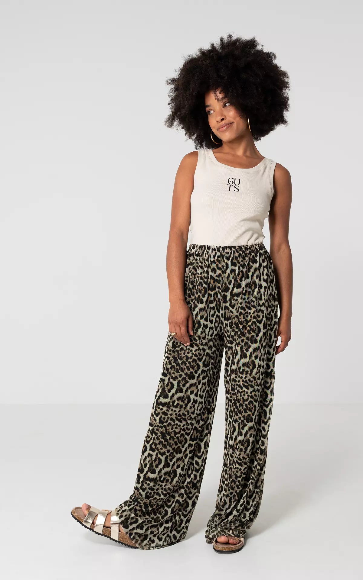 Mesh Broek met Leopard Print | Samantha