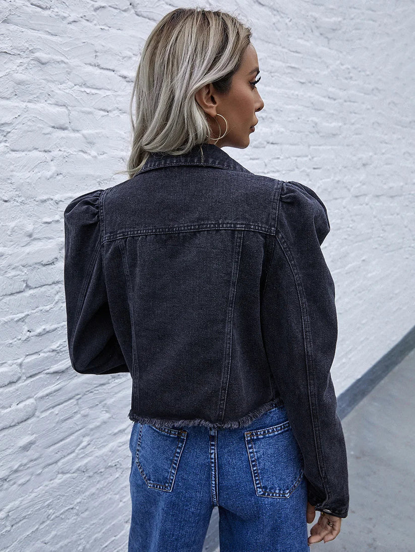 Korte Denim Jas | Jalilah Jas