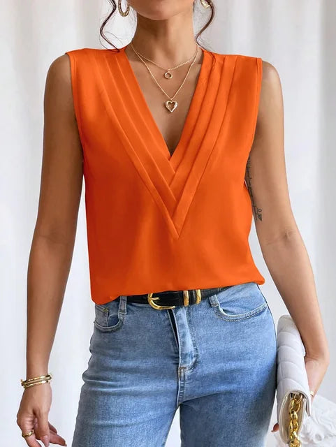 Elegante Mouwloze Blouse | Samantha