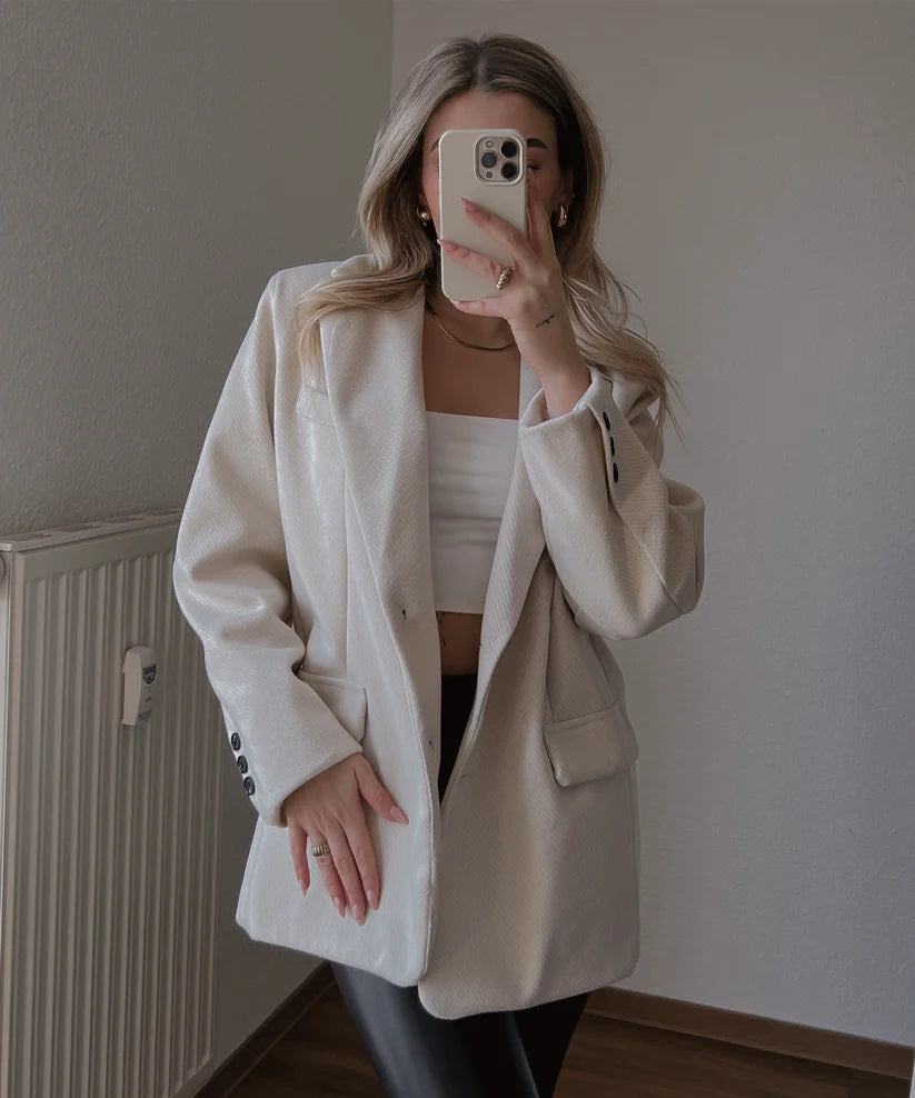 Beige Oversized Blazer | Jenee