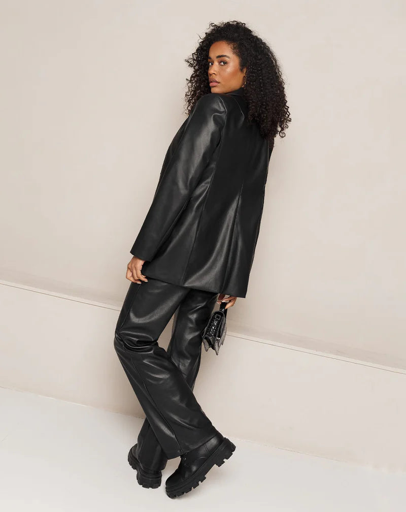 Leather Straight Leg Pants