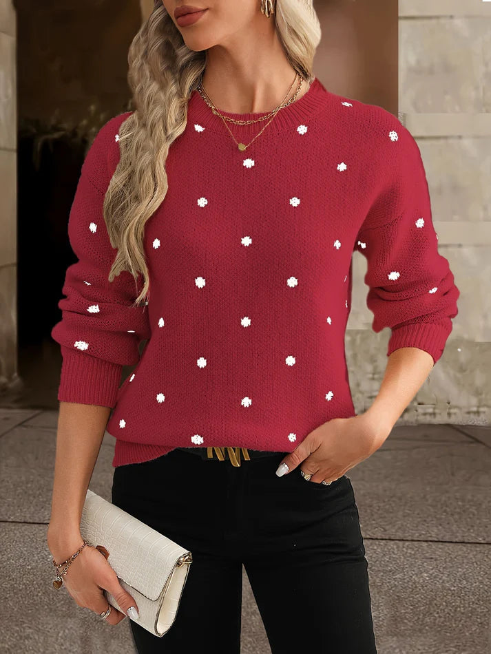 Casual Polka Dot Gebreide Trui | Amanda Trui