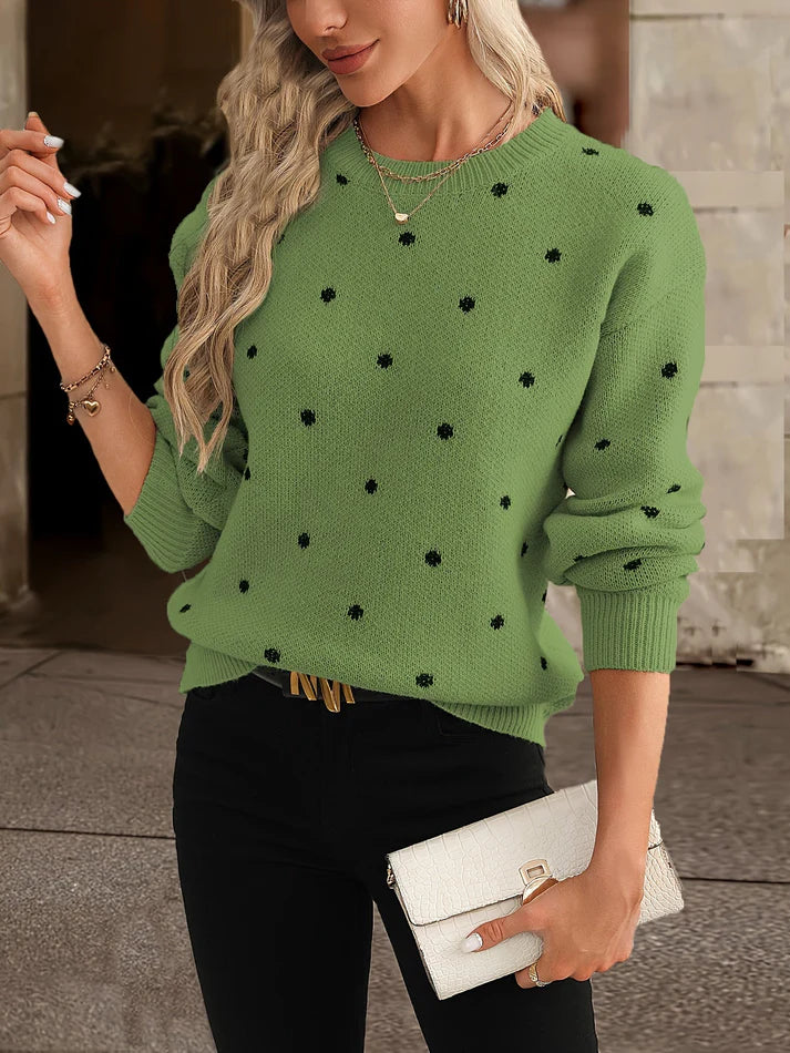 Casual Polka Dot Gebreide Trui | Amanda Trui