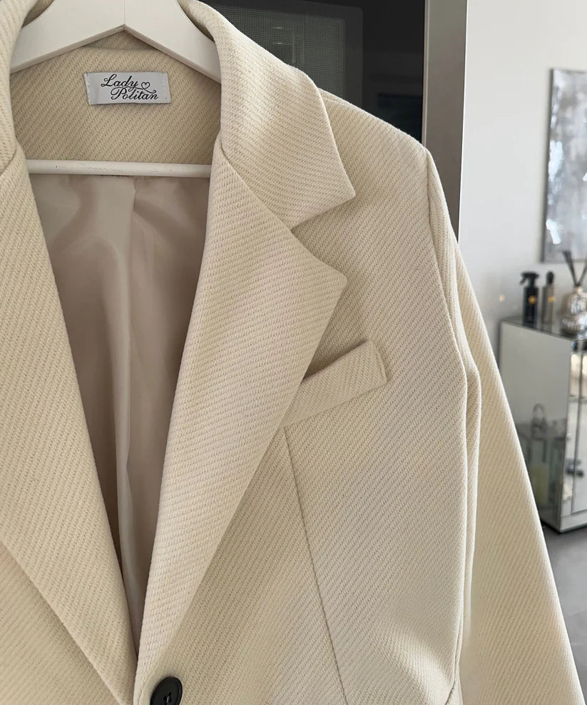 Beige Oversized Blazer | Jenee