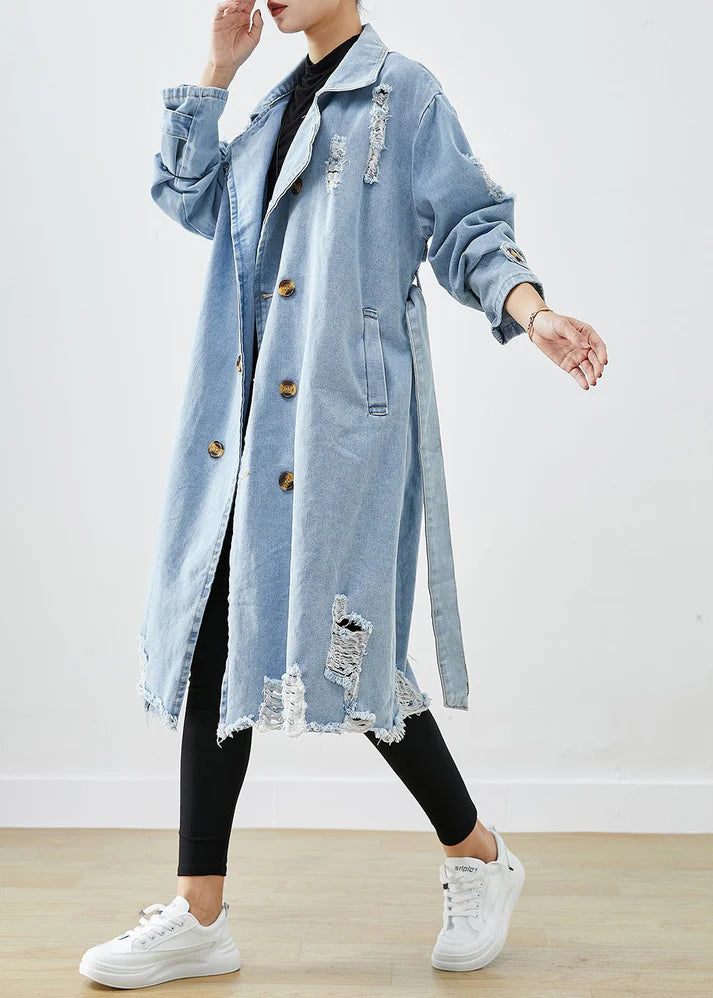 Retro Denim Trenchcoat | Gillian Jas