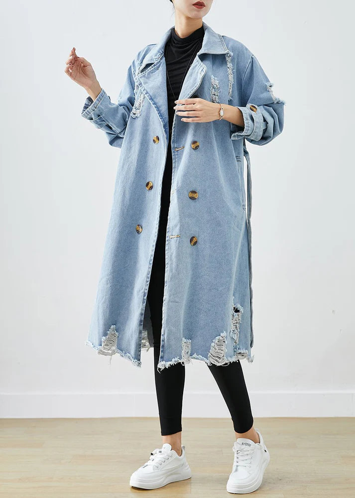 Retro Denim Trenchcoat | Gillian Jas