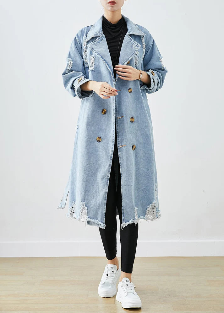 Retro Denim Trenchcoat | Gillian Jas