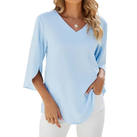 Elegante V-hals Blouse | Alissa