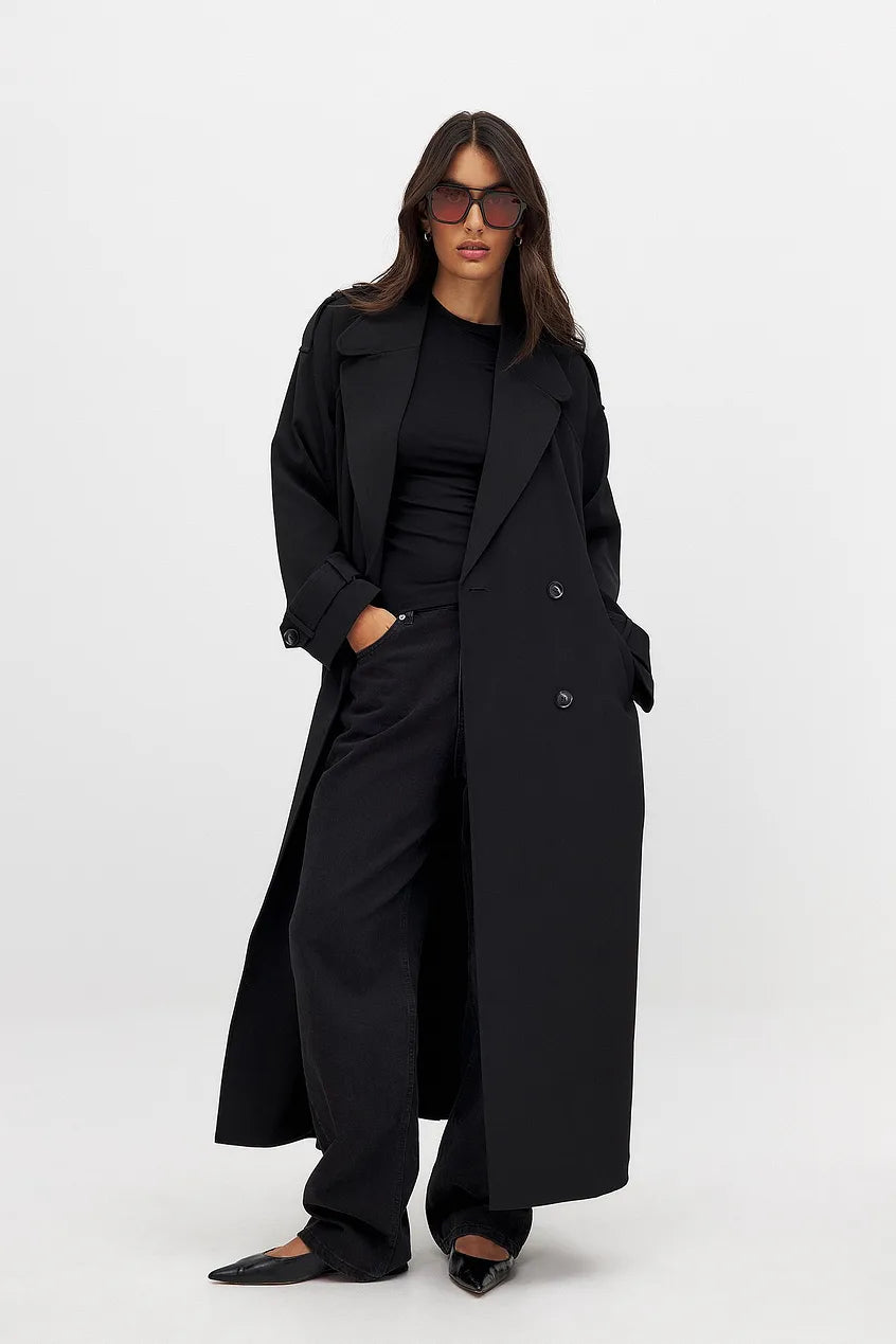 Trenchcoat in Zwart en Donkergrijs | Claire