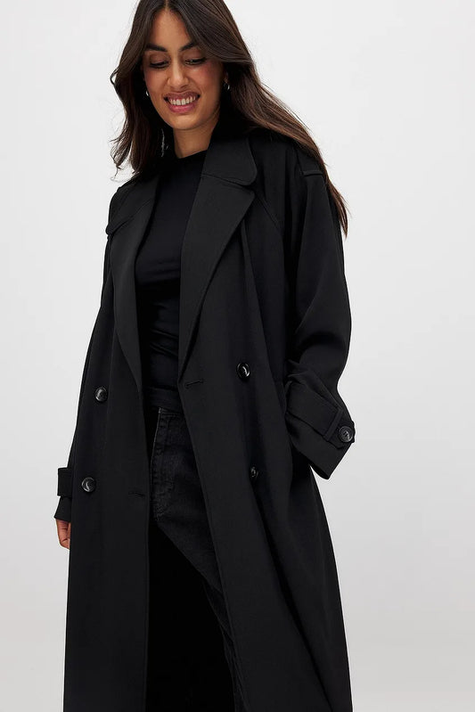 Trenchcoat in Zwart en Donkergrijs | Claire