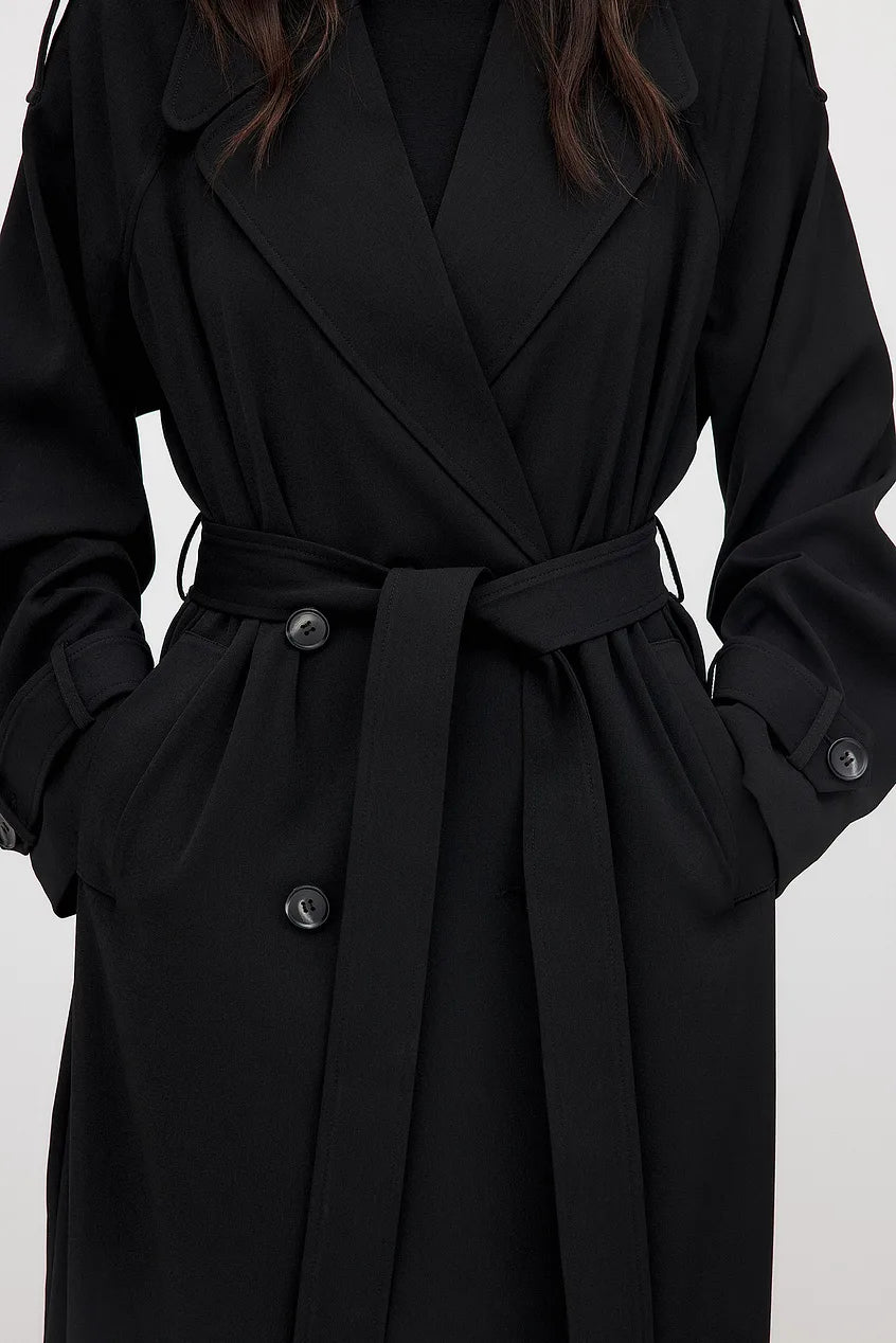 Trenchcoat in Zwart en Donkergrijs | Claire