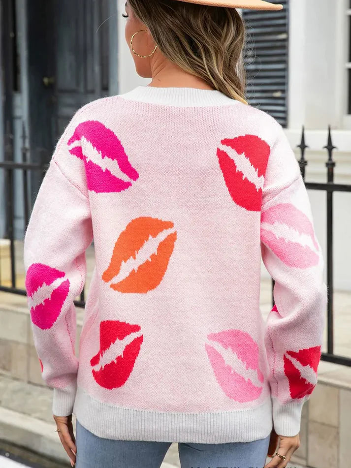 Trui met Lippenprint | Grillie Trui