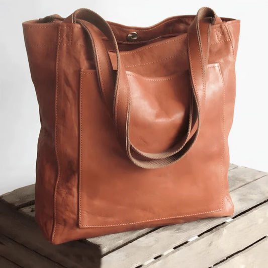 Leren Tote Bag met Grote Capaciteit | Marietta Tas