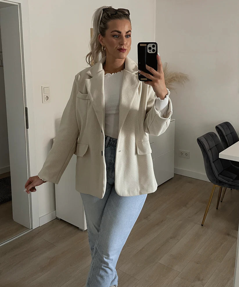 Beige Oversized Blazer | Jenee