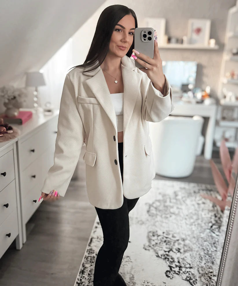 Beige Oversized Blazer | Jenee